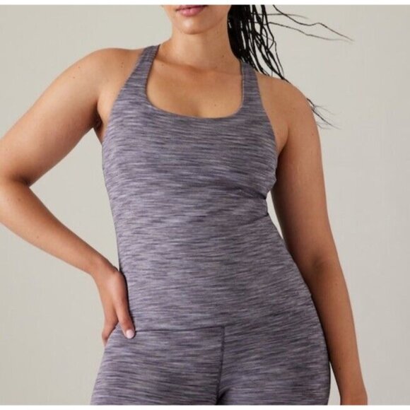 Athleta S Transcend Scoop Support Tank Top Built in Bra Violet Small Cup A-C - Picture 1 of 4
